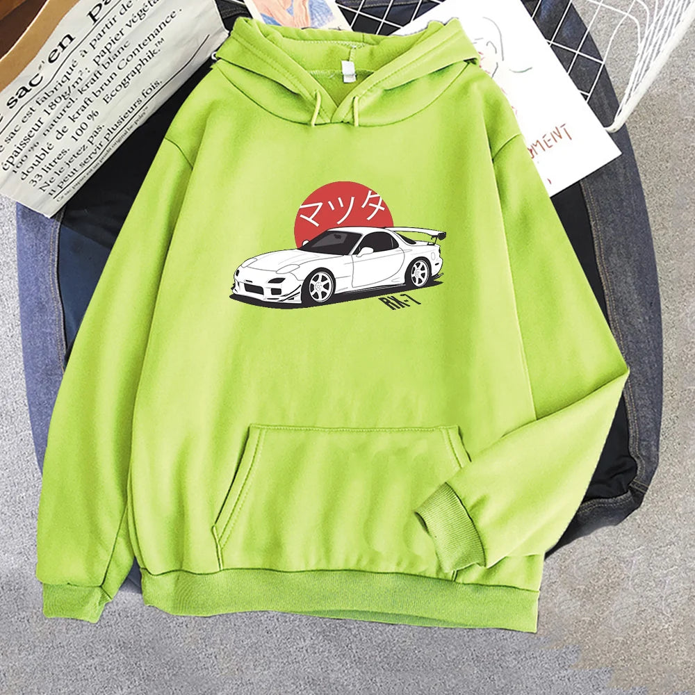 Anime Hoodies Graphic Printed Men Women Fashion Tops Hoodie Streetwear Sweatshirts JDM Automobile Culture Long Sleeve